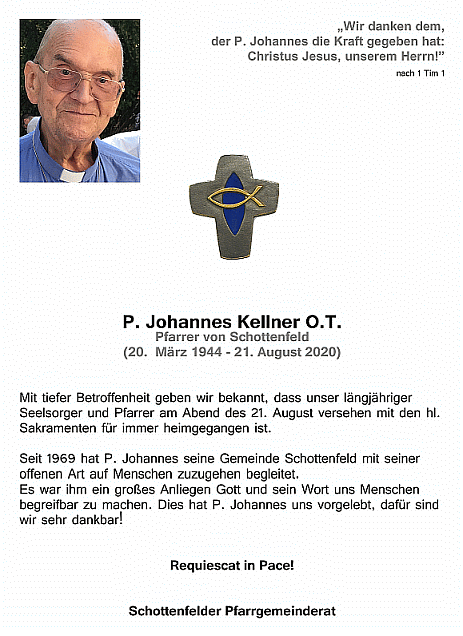 Parte P.Johannes Kellner O.T. 2020